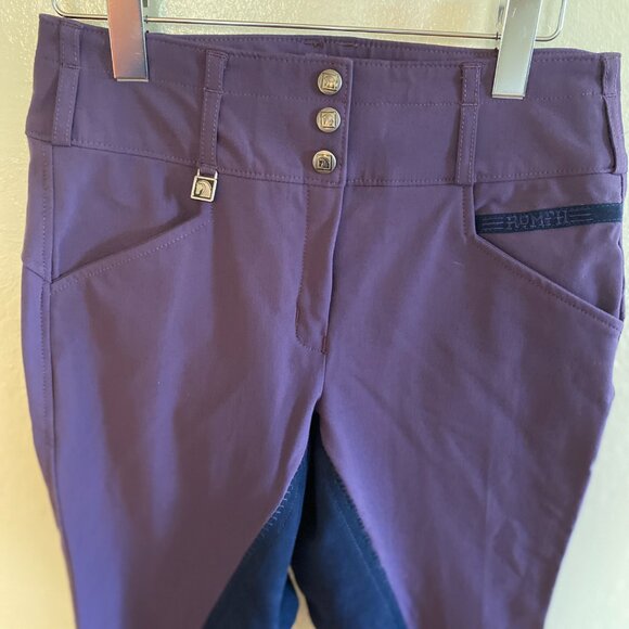 ROMFH Equestrian Apparel Full Seat Breeches Women’s Size 28R — Purple/Navy - Picture 2 of 11